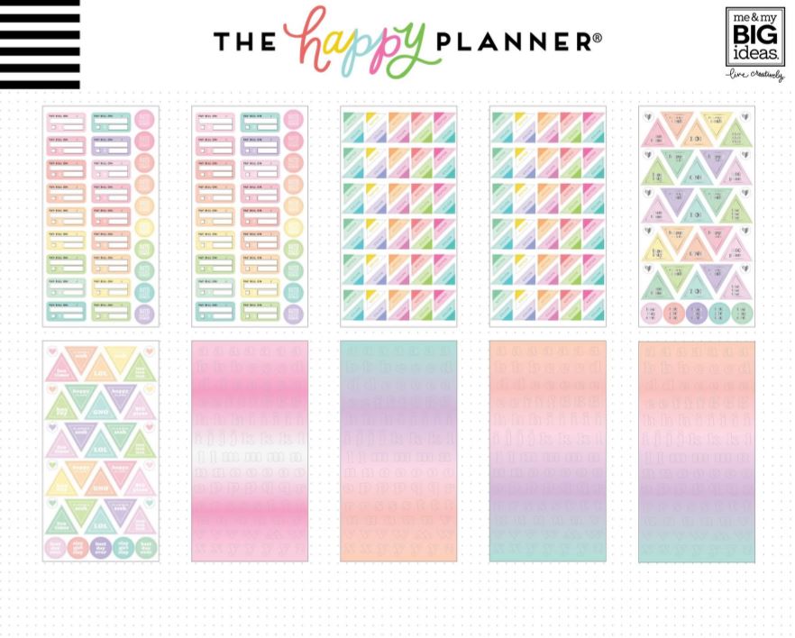 Me & My Big Ideas Pastels 100 Sheets Happy Planner Mega Value Pack Stickers