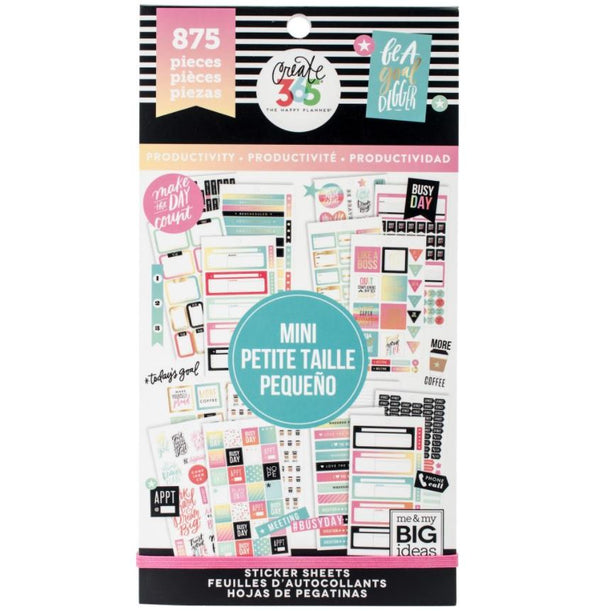 Me & My Big Ideas Productivity Mini Planner Value Pack Stickers-Create 365 875 Stickers Happy Planner Stickers 875