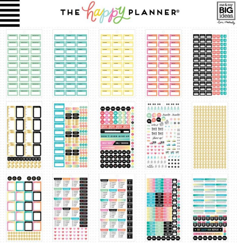 Me & My Big Ideas Work it Out Mini Planner Value Pack Stickers-Create 365 Happy Planner Stickers 1939 Stickers