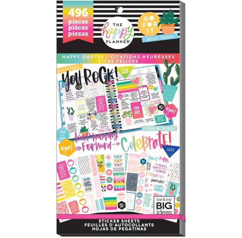 Me & My Big Ideas Happy Quotes Happy Planner Value Pack Stickers 496 Stickers