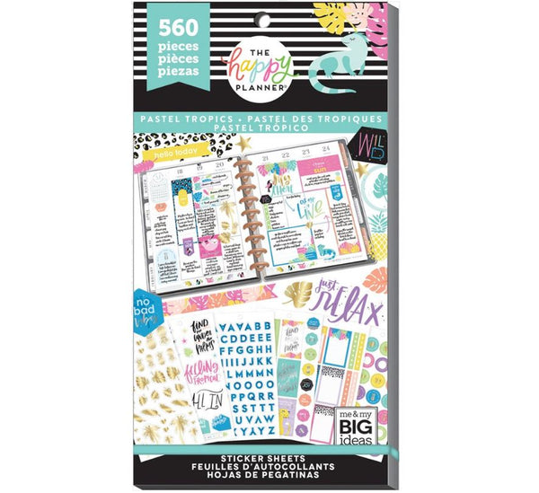 Me & My Big Ideas Pastel Tropics Happy Planner Value Pack Stickers 560 Stickers