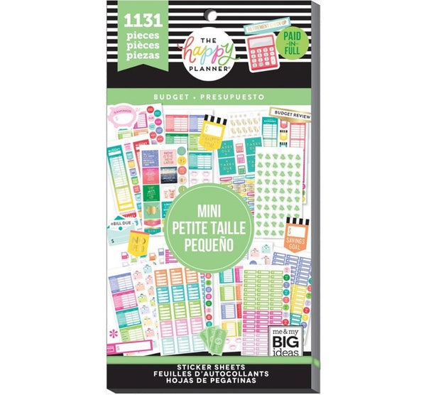 Me & My Big Ideas Mini Budget Happy Planner Value Pack Stickers 1131 Stickers