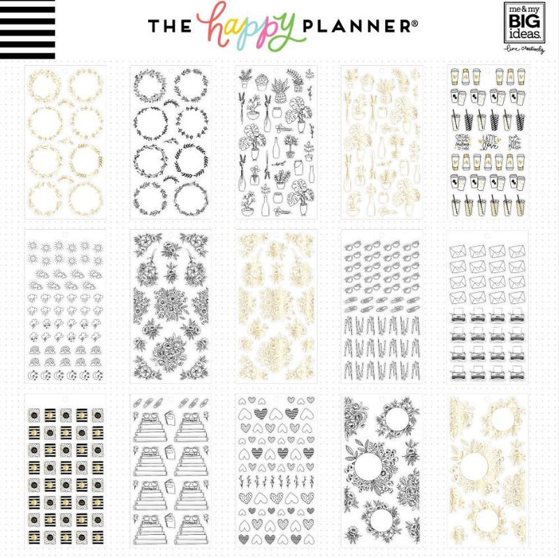 Me & Big Ideas Journaling Doodles Happy Planner Value Pack Stickers 833 Stickers
