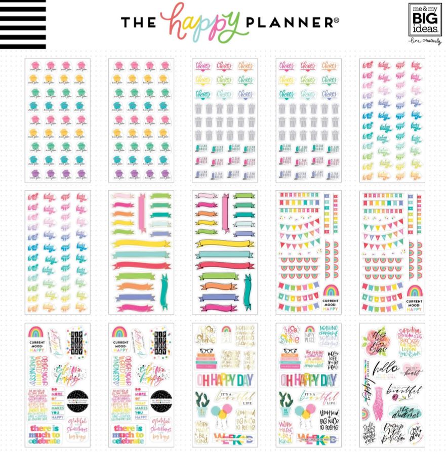 Me & My Big Ideas Brights 100 Sheets Happy Planner Mega Value Pack Stickers