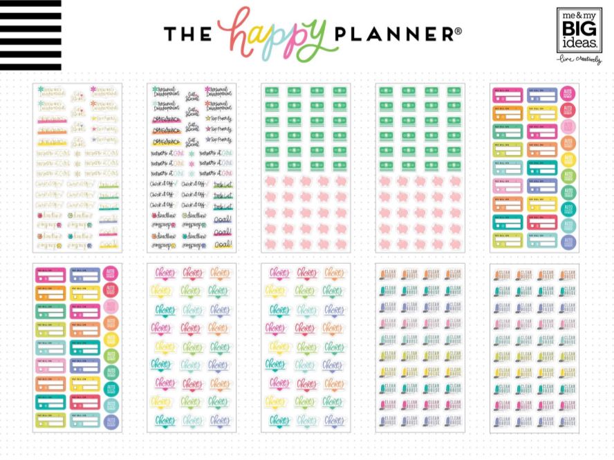 Me & My Big Ideas Brights 100 Sheets Happy Planner Mega Value Pack Stickers