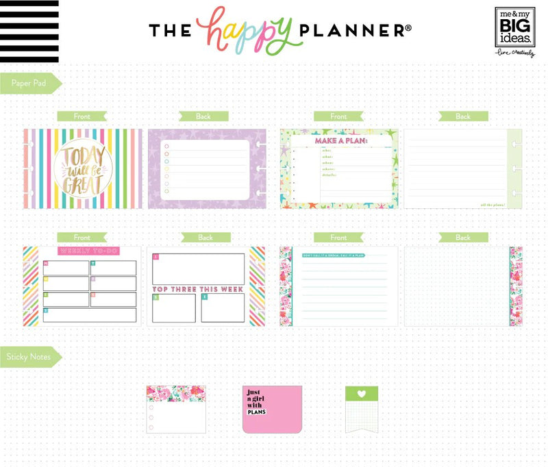 Me and My Big Ideas Planner Babe Happy Planner Multi Accessory Pack -  Sticky Notes/Sticker/Cards