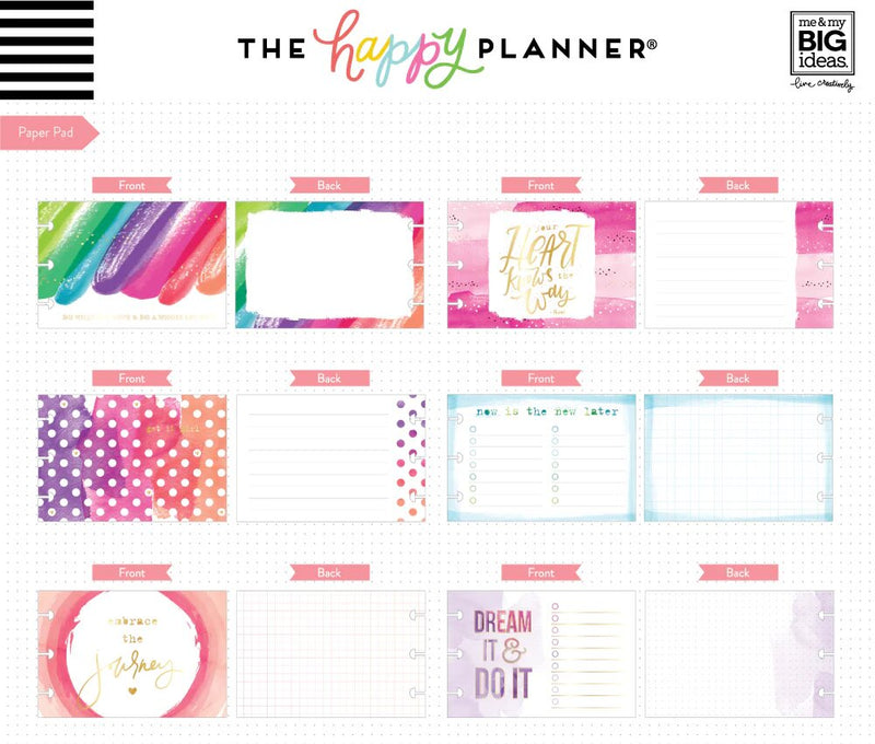 Watercolor Brights Happy Planner Multi Accessory Pack -  Sticky Notes/Sticker/Cards