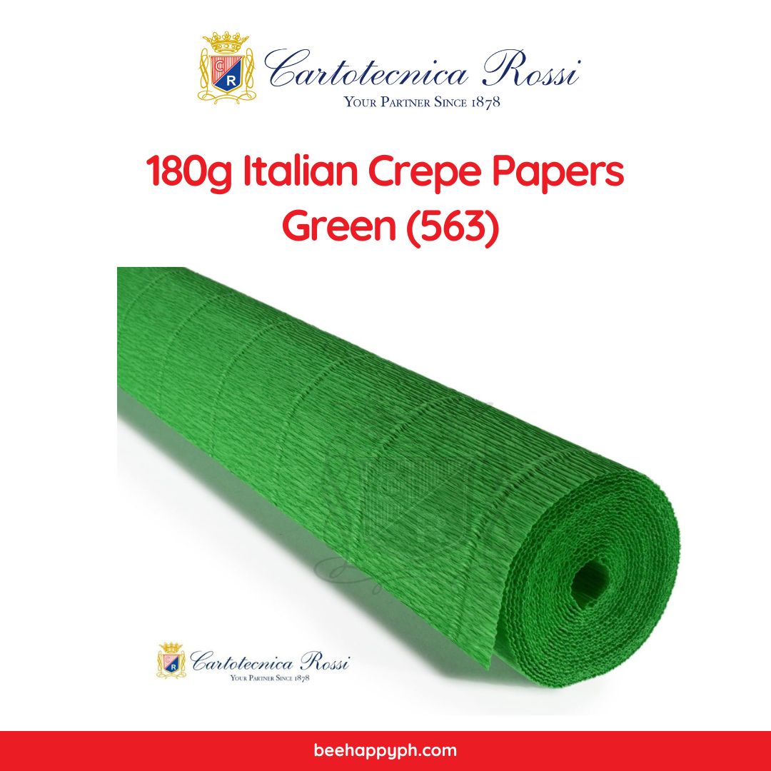 Cartotecnica Rossi Crepe Papers 180g (Green Shades) Full Roll Premium Italian Crepe Papers