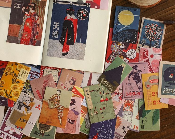 Retro Sticker Japan Candy Poetry Japanese Retro Sticker Flakes - 20pcs
