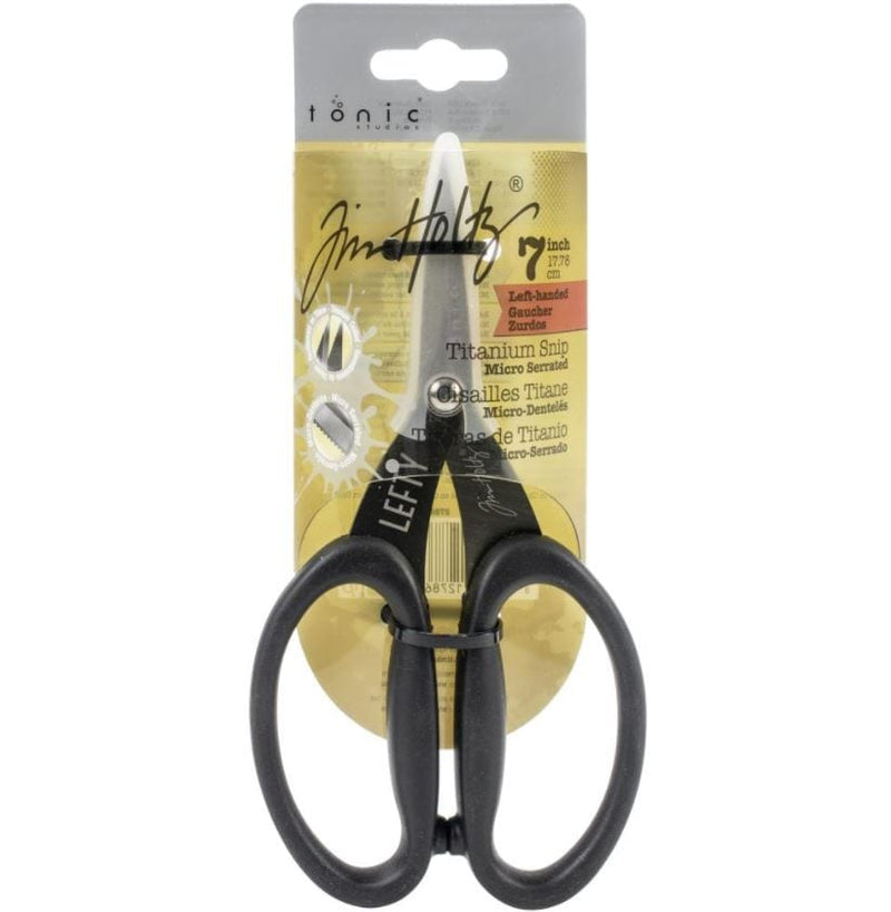 Tonic Studios Tim Holtz Left-Handed Non-Stick Titanium Micro Serrated Scissors 7"