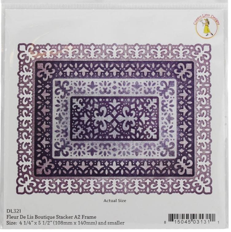 Cheery Lynn Fleur De Lis Boutique Stacker Frame A2 Doily Designs Die