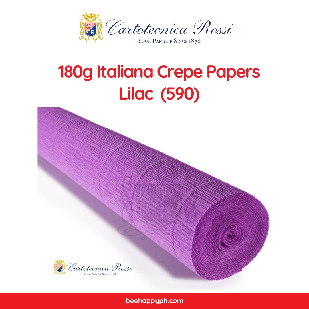 Cartotecnica Rossi Crepe Papers 180g (Purple & Pink Shades) Full Roll Premium Italian Crepe Papers