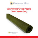 Cartotecnica Rossi Crepe Papers 90g (Blue, Green & White Shades) Full Roll Premium Italian Crepe Papers