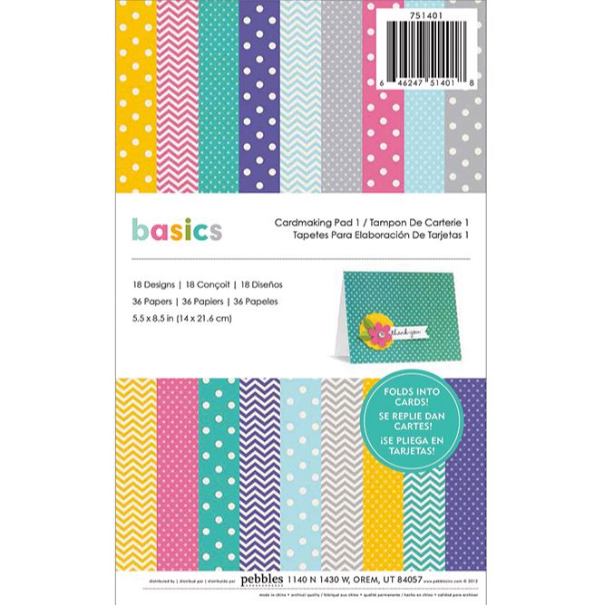 Pebbles (Buy 1 Take 1) Basics Cardmaking Paper Pad 5.5" x 8.5"