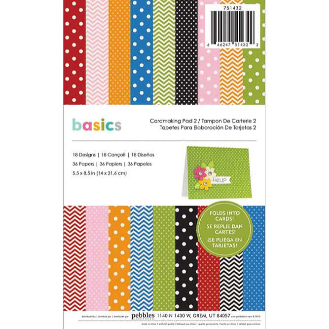 Pebbles (Buy 1 Take 1) Basics Cardmaking Paper Pad 5.5" x 8.5"