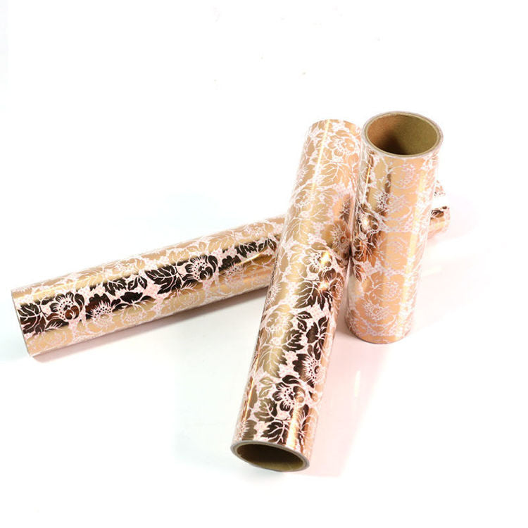 Foil Gold Peony Wrapping Washi Sheet Roll (No Adhesive) - 5 Meters
