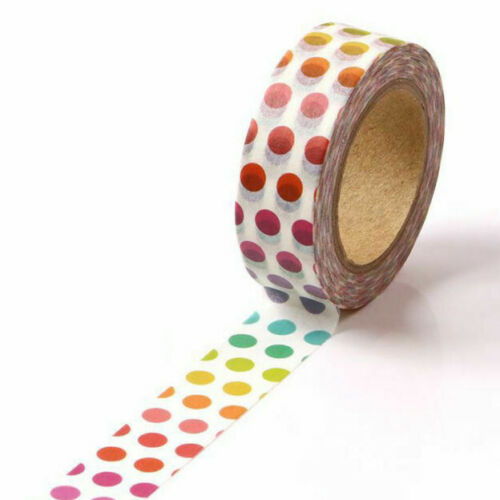 Rainbow Dots Adhesive Washi Tape 15mm x 10mm