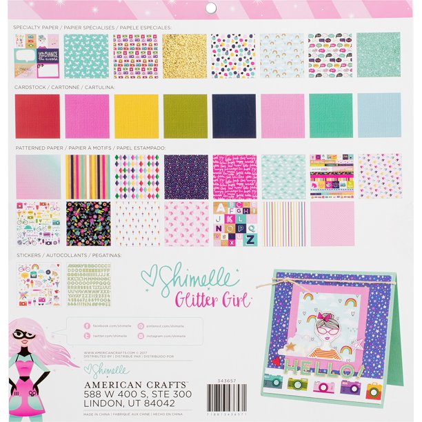 Shimelle Scrapbooking Project Pad 12 x 12" Glitter Girl
