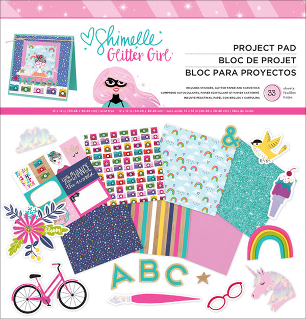 Shimelle Scrapbooking Project Pad 12 x 12" Glitter Girl