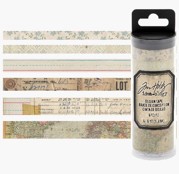 Tim Holtz Elementary Design Washi Tape Set Idea-Ology - 6 Rolls