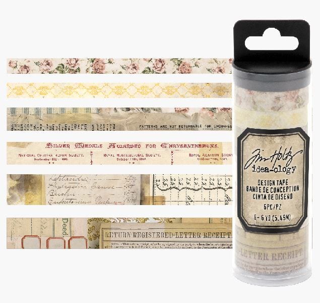 Tim Holtz Remnants Design Washi Tape Set Idea-Ology - 6 Rolls