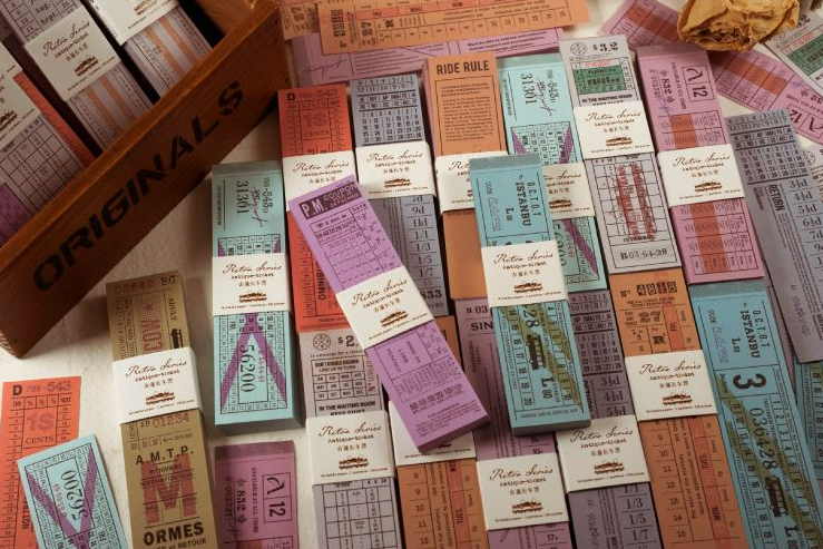 Vintage Bus/Train Tickets Paper Pads Moking Travel Retro Series
