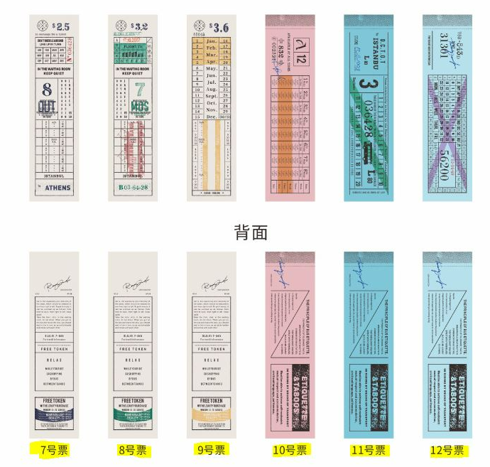 Vintage Bus/Train Tickets Paper Pads Moking Travel Retro Series