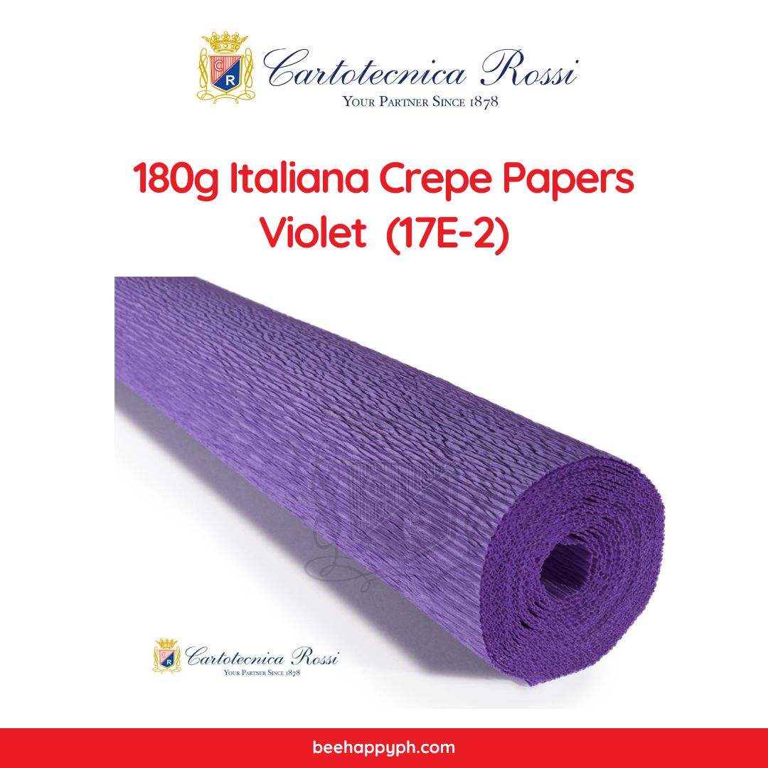 Cartotecnica Rossi Crepe Papers 180g (Purple & Pink Shades) Full Roll Premium Italian Crepe Papers