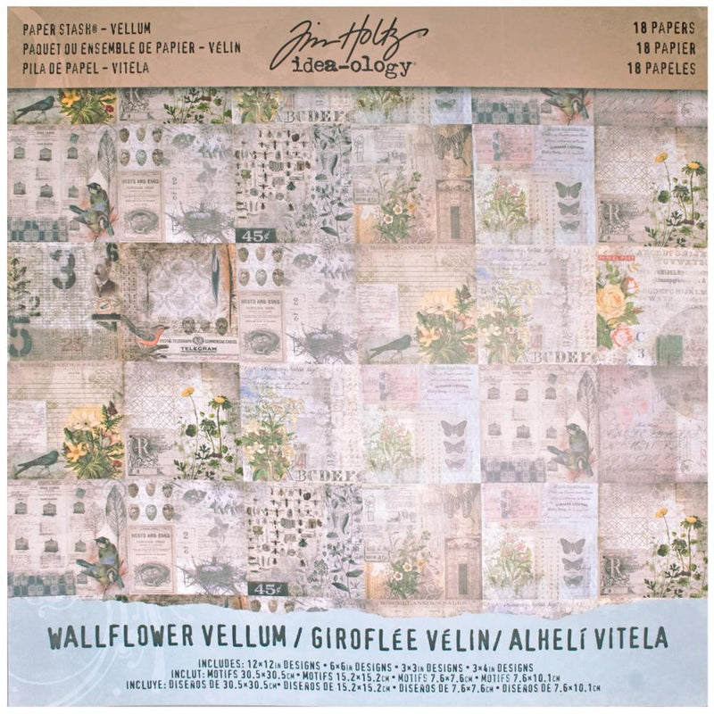 Wallflower Idea-Ology Vellum Paper Stash 12"X12" 18/Pkg