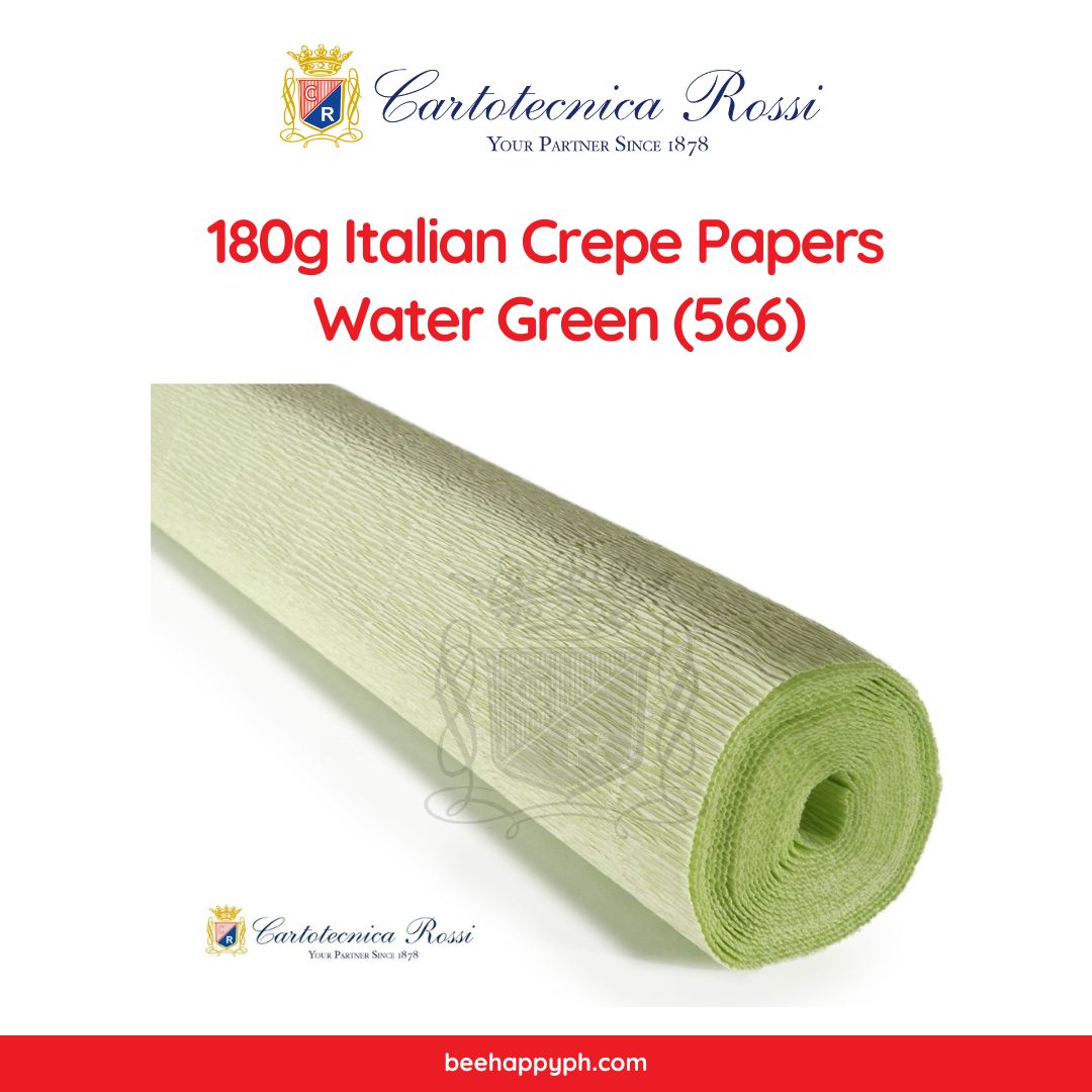 Cartotecnica Rossi Crepe Papers 180g (Green Shades) Full Roll Premium Italian Crepe Papers