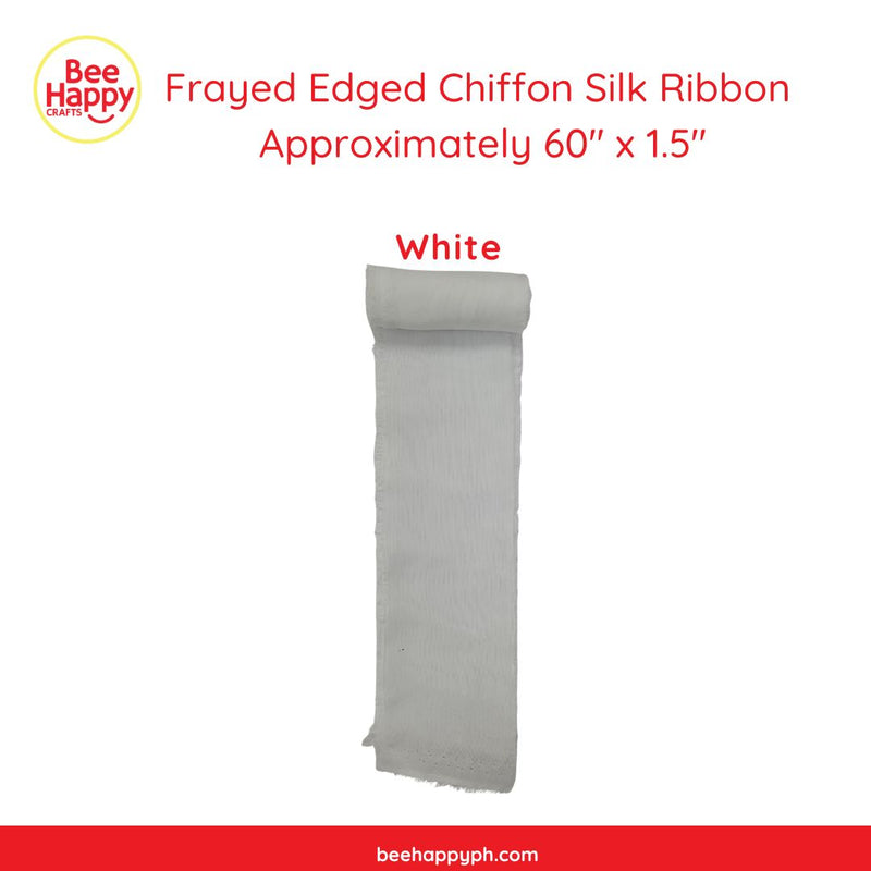 Frayed Edged Chiffon Silk Ribbon 60" x 1.5 "