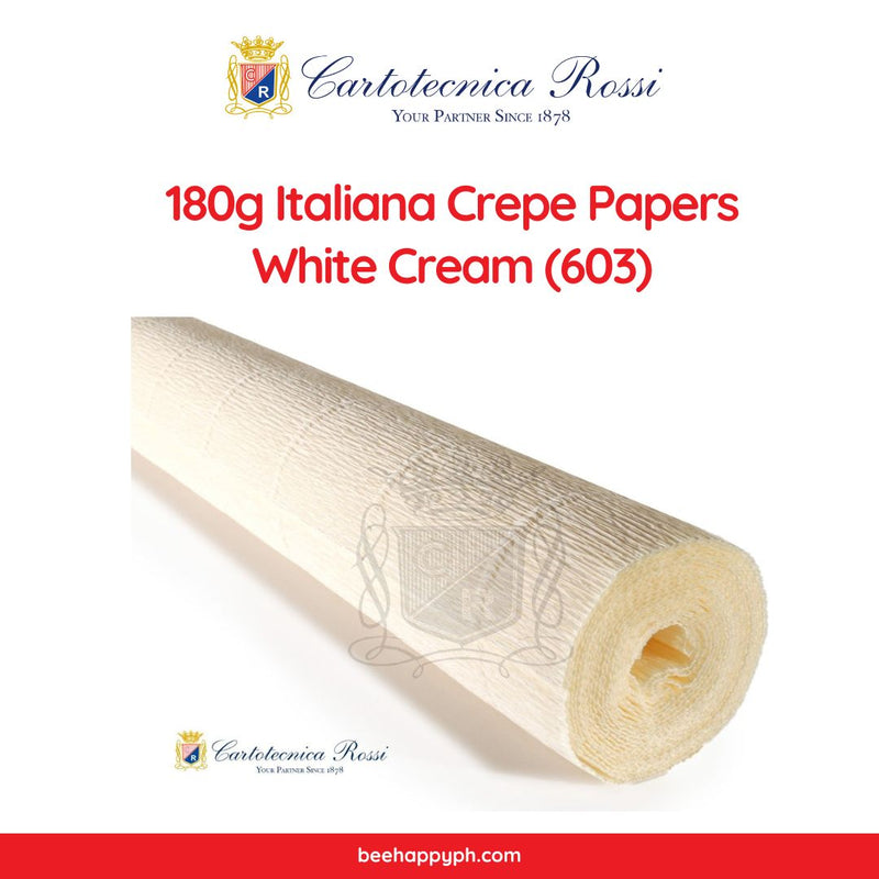 Cartotecnica Rossi Crepe Papers 180g Neutrals  (Black, Brown, White & Gray Shades) Full Roll Premium Italian Crepe Papers